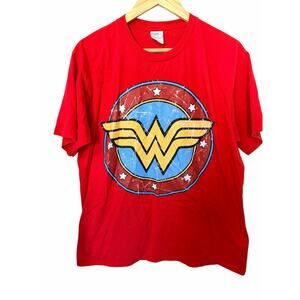 Wonder Woman Logo Red T-Shirt 100% Cotton Size Large